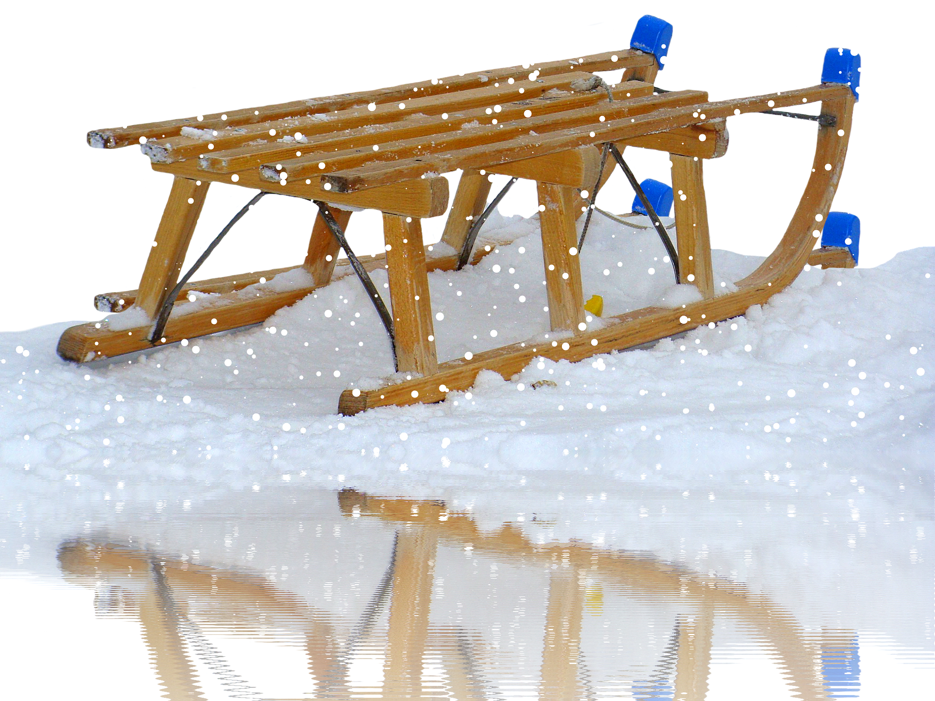 Davos Holzschlitten dienen oft als Familienkutsche