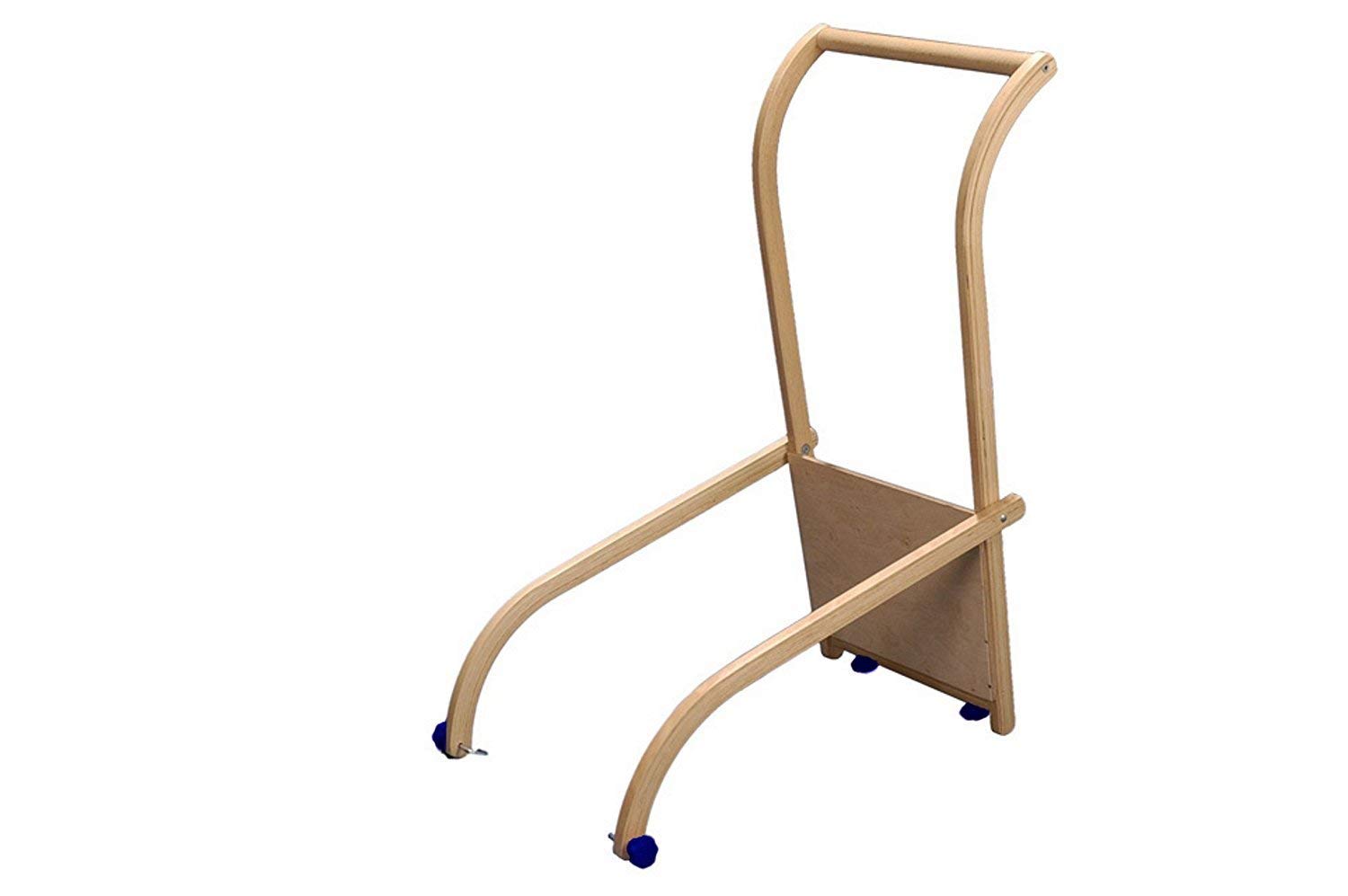 Mit Hilfe der Schiebelehne als Holzschlitten Zubehör wird der Schlitten zum Kinderwagen